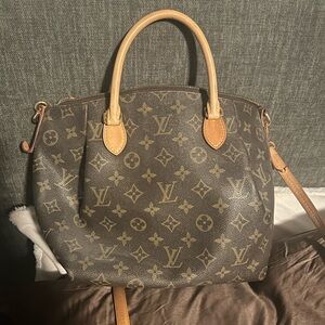 Monogram Canvas Tote in Brown and Natural